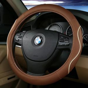 Housse de <span class=keywords><strong>volant</strong></span> de voiture en <span class=keywords><strong>cuir</strong></span> véritable <span class=keywords><strong>à</strong></span> coudre avec lacets, adaptée - Product Image 3