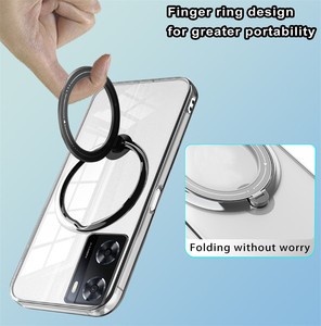 Coque de TPU galvanizado transparente de lujo para OPPO <span class=keywords><strong>Realme</strong></span> 10 y A17K soporte de imanes a prueba de golpes funda trasera para teléfono móvil - Product Image 2