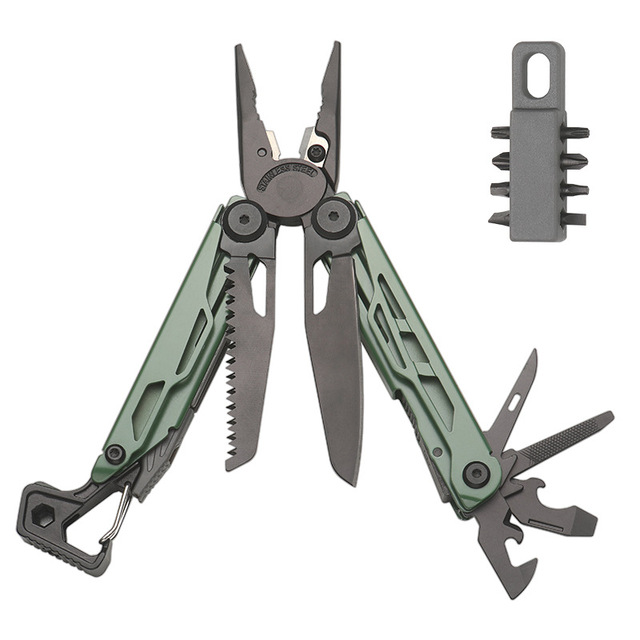 Industrial Blackened Stainless Steel Multi-Function Tool Pliers Outdoor Camping Portable Folding Creative Combination