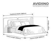 Lit intégré sur mesure de luxe Avidiino, style minimaliste italien, avec tête de lit superposée extra-large, pour suite principale de villa, projet de designer