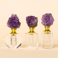 NOUVELLE ARRIVÉE Flacon de parfum en cristal fait main, flacon de parfum en améthyste naturelle à vendre