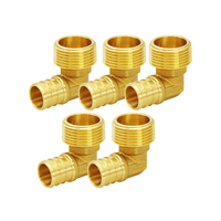 Raccords à sertir en laiton PEX 1/2 "x3/4" MÂLE FILETÉ NPT COUDE-Raccords à sertir sans plomb et vannes Coude à filetage mâle