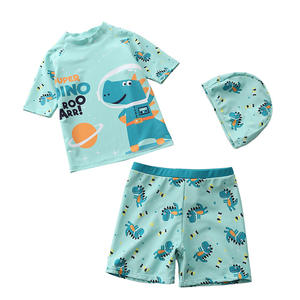 Enfant en bas âge <span class=keywords><strong>et</strong></span> bébé garçon maillots de bain 3 pièces Rashguard tronc <span class=keywords><strong>et</strong></span> chapeau ensemble maillot de bain pour garçon maillot de bain pour enfants - Product Image 3