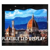 Modul LED P4 Soft Full-color Layar Lengkung Ultra Tipis Kreatif untuk Dinding Latar Toko, Kotak Sederhana, Rumah, dan Pelajar
