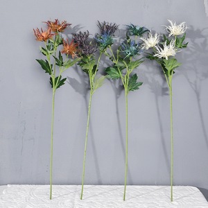ดอกเออรินจิมประดิษฐ์สีขาวนม สีฟ้าอ่อน สีส้มเข้ม สีม่วงเข้ม สีฟ้า แจกันพลาสติก จัดดอกไม้ - Product Image 2