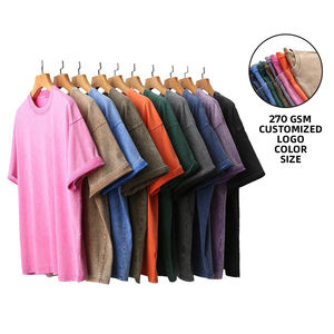 T-shirt Homme Oversize Rétro 100% Coton Épais OEM, Impression DTG, Logo, Effet Délavé Acide, Vintage, Personnalisé - Product Image 2