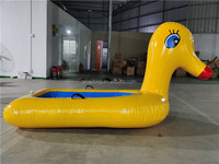 Bateau gonflable en forme de canard jaune pour enfants, canard géant gonflable pour piscine avec poignée pour parc aquatique et divertissement