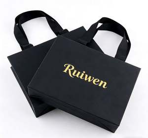Bolsas de Compra de Papel Negro Reciclado Personalizadas para Ropa, Embalaje de Regalos Promocionales, con su Propio Logotipo, Venta al por Mayor, Bolsas de Papel Kraft Personalizadas con Asas - Product Image 3