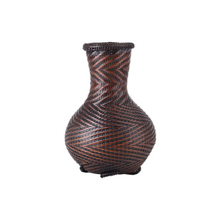 Cesta de Flores Tejida de Bambú, Forma Redonda, Decoración para Sala de Estar, Estilo Zen, Florero para Ceremonia del Té, Tipo Vertical - Product Image 5