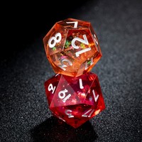 Offre Spéciale – Lot de 7 dés polyédriques D&D en résine bleu-violet à noyau liquide et bords tranchants, avec chiffres blancs, pour Dungeons & Dragons