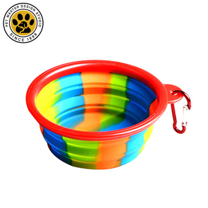 SinSky mangkuk makanan air lipat portabel, perjalanan luar ruangan silikon dapat dilipat makanan anjing hewan peliharaan mangkuk untuk anjing - Product Image 3