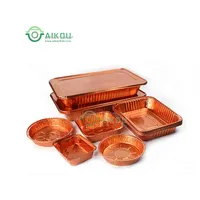 Copper round box disposable packaging aluminum Take Out Food box pizza pan Disposable aluminum foil