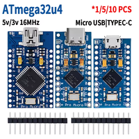 Stock New Pro Micro ATMEGA32U4 5V 16M Módulo Placa de desarrollo de programa de actualización USB con interfaz Mini Micro USB tipo C