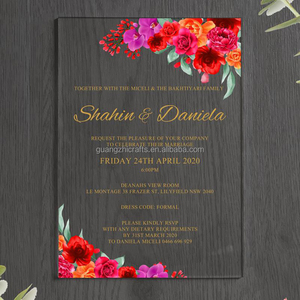 Acrylic Party <strong>Invitations</strong> Acrylic <strong>Graduation</strong> <strong>Invitations</strong> Acrylic Wedding <strong>Invitations</strong> with UV Printing - Product Image 4