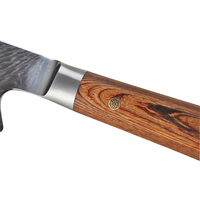 Couteau de chef de cuisine en acier damas à 67 couches, fabriqué à la main, 8 pouces, avec manche ergonomique en bois Pakka