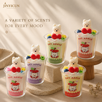 Bougie parfumée artisanale en cire de soja avec décoration ours, en pot dessert, marque privée OEM, pour boutiques et marques de détail