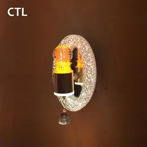 Boa qualidade levou parede lâmpada interior decorativo acrílico parede luzes hotel quarto nórdico moderno ouro luxo cristal parede lâmpada