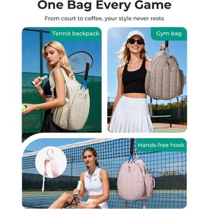 BAGSMART Mochila de tenis acolchada 30-40L con compartimento para zapatos para mujer rosa - Product Image 6