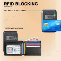 Dompet kartu kredit serat karbon pria, dompet kulit lipat tiga mode mewah untuk pria, tempat kartu Bank, tas dompet kecil