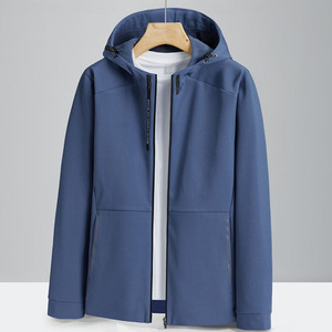 Men's Waterproof Hooded Softshell Jacket Outdoor Fleece Warm Autumn Winter Workwear Custom Logo Printing - Product Image 2