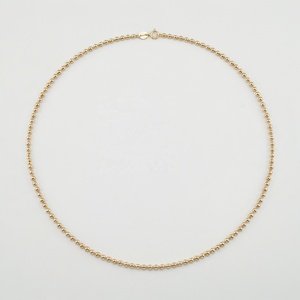 Collier chaîne à billes en argent sterling 925 plaqué or 18 carats, chaîne minimaliste, bijou polyvalent - Product Image 2