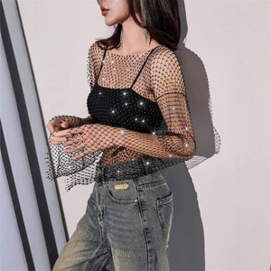Blusa <span class=keywords><strong>de</strong></span> Mujer con Diseño <span class=keywords><strong>de</strong></span> Red, Estilo Casual, Sexy, con Aberturas, <span class=keywords><strong>para</strong></span> la Playa - Product Image 3