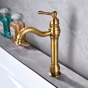 Grifo de Lavabo de Estilo Europeo Moderno, de Latón, con un Solo Orificio, Montado en la Cubierta, con Núcleo de Válvula de Cerámica, Dorado, <span class=keywords><strong>Vintage</strong></span>, para Bañera - Product Image 6