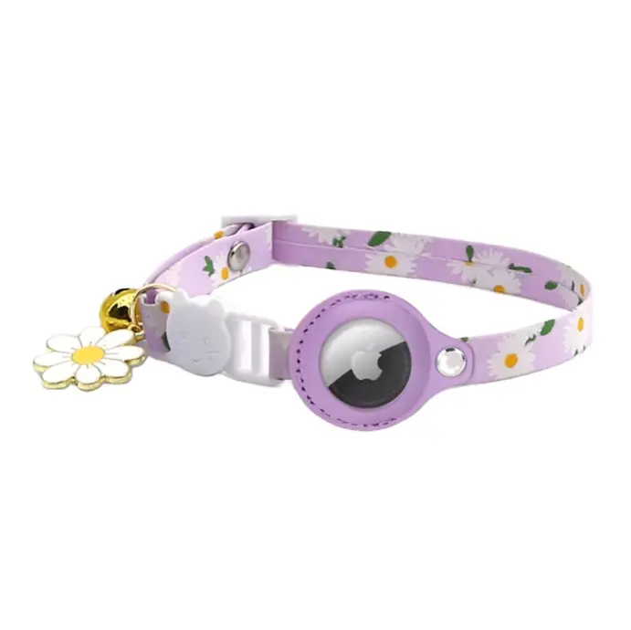 Adjustable Cute Prints Anti Lost Device Tracker Dog Cat Tracking Gps Pet Collar With Airtag Holder