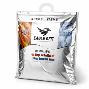 Bolsa Térmica Desechable para Alimentos con Asa de Plástico, Diseño de Logotipo Personalizado, Bolsa Isotérmica de Papel de Aluminio para Frío y Calor - Product Image 2