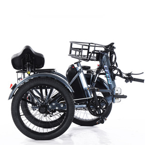 Tricycle électrique pliable de 20 pouces pour adultes, cadre en aluminium, moteur sans balais, 7 vitesses, panier de rangement de style sac à dos - Product Image 5