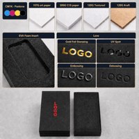 Ensembles d'accessoires pour téléphones intelligents personnalisés haut de gamme, emballages rigides en papier, étui de téléphone, batterie externe, boîte électronique avec estampe dorée.