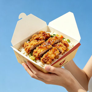 Caja <span class=keywords><strong>de</strong></span> almuerzo desechable plegable estilo chino para pollo deshuesado con arroz, envase hermético a prueba <span class=keywords><strong>de</strong></span> fugas para llevar pollo frito - Product Image 5