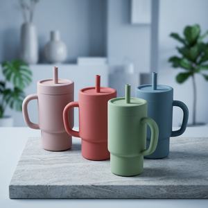 Vaso infantil de acero inoxidable de grado alimenticio con pajita y tapa para el entrenamiento de bebés para beber agua - Product Image 6