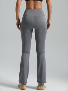 <span class=keywords><strong>Leggings</strong></span> acampanados de cintura alta para mujer, con logo personalizado, de alta calidad, suaves, transpirables, a prueba de sentadillas, para gimnasio y yoga. - Product Image 4