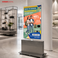 Afficheur publicitaire LCD vertical autonome, lecteur d'affichage numérique au sol sans écran tactile, fonctionnement 24h/24 et 7j/7 pour les magasins de détail, les banques, les réceptions