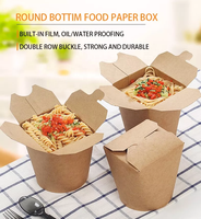 Boîte de nouilles en papier kraft jetable, logo acceptable du client à emporter, boîte d'emballage pour pâtes, fast food