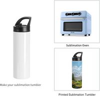 Gobelet de sublimation 20oz en acier inoxydable triple isolation, bouteille d'eau sport avec couvercle à paille, tasse vierge pour sublimation