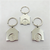 Porte-clés professionnel personnalisé en forme de maison, porte-clés à monnayeur en émail souple pour promotion immobilière, porte-clés durable de marque
