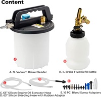 Kit de purge de frein universel 3L, outil de purge de liquide de frein sous vide, kit d'extraction de liquide d'embrayage pneumatique pour système de freinage à une personne