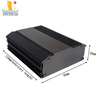 Boîtier en aluminium anodisé noir 257*53, boîtier d'instrumentation à PCB divisé, boîtier de contrôle à brides, boîtier de projet, boîtier de batterie, accessoire