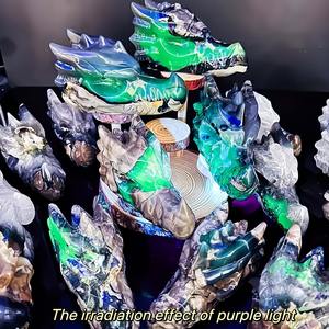 Vente en gros de sculptures artisanales de tête de dragon en agate volcanique polie de style bohème, de haute qualité, pour une décoration intérieure unique et des cadeaux de fêtes - Product Image 6