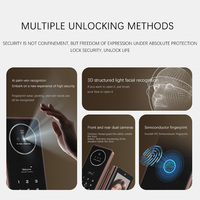 Cerradura Inteligente Automática para el Hogar con Reconocimiento Facial 3D, Huella Dactilar, Control por Aplicación Digital, Cámara de Videoportero Integrada, Cerradura de Embutir 6068