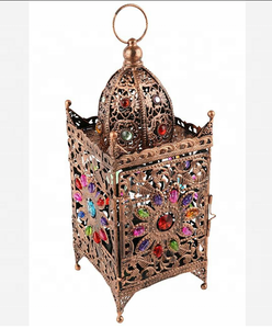 Marocchino Lanterna Multi Colore di Cristallo <span class=keywords><strong>Lampada</strong></span> Da Tavolo In Metallo Commercio All'ingrosso Indiano <span class=keywords><strong>Lampada</strong></span> In Metallo Lanterna <span class=keywords><strong>Candela</strong></span> Titolari - Product Image 1