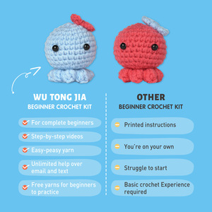 Pulpo tejido a mano suministros de bricolaje muñecas modelo juego de juguetes incluye vídeo <span class=keywords><strong>paso</strong></span> a <span class=keywords><strong>paso</strong></span> principiante amigable Mini juguete de peluche Kit de <span class=keywords><strong>ganchillo</strong></span> - Product Image 5