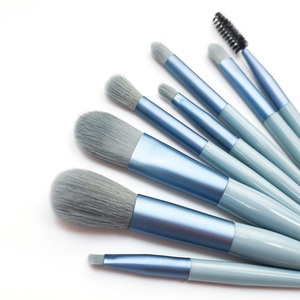 Ensemble de 8 pinceaux de maquillage de voyage OEM ODM, poils en nylon, manche en plastique, kit de pinceaux cosmétiques portables pour le visage, anticernes, fond de teint, avec sac en PU - Product Image 5