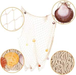 Filet à poissons nature décoration murale avec coquillages Tentures murales sur le thème de l'océan Filet de pêche décor de fête pour fête <span class=keywords><strong>pirate</strong></span>, mariage - Product Image 6