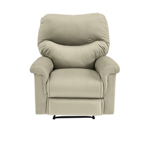 Preiswerter klassischer Samtschwing-Schaukel- und Drehschuhsessel - hellbeige - NZ110 zu verkaufen