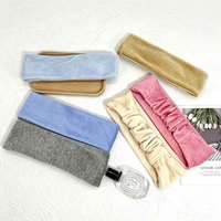 BELLEWORLD Bandeau en velours corail doux personnalisé avec couleur et logo, broderie personnalisée, pour femmes, yoga, maquillage, spa, élastique