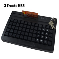 Clavier de caisse mini POS étanche à 60 touches avec lecteur de bande magnétique à 3 pistes, clavier de caisse en silicone durable pour restaurant