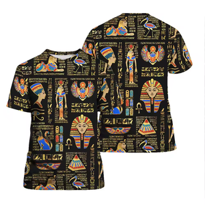 T-Shirt Elastica da Uomo con Design Artistico della Cultura Egizia Antica, Maglietta Sportiva a Maniche Corte con Prezzo Scontato <span class=keywords><strong>di</strong></span> Fabbrica - Product Image 1